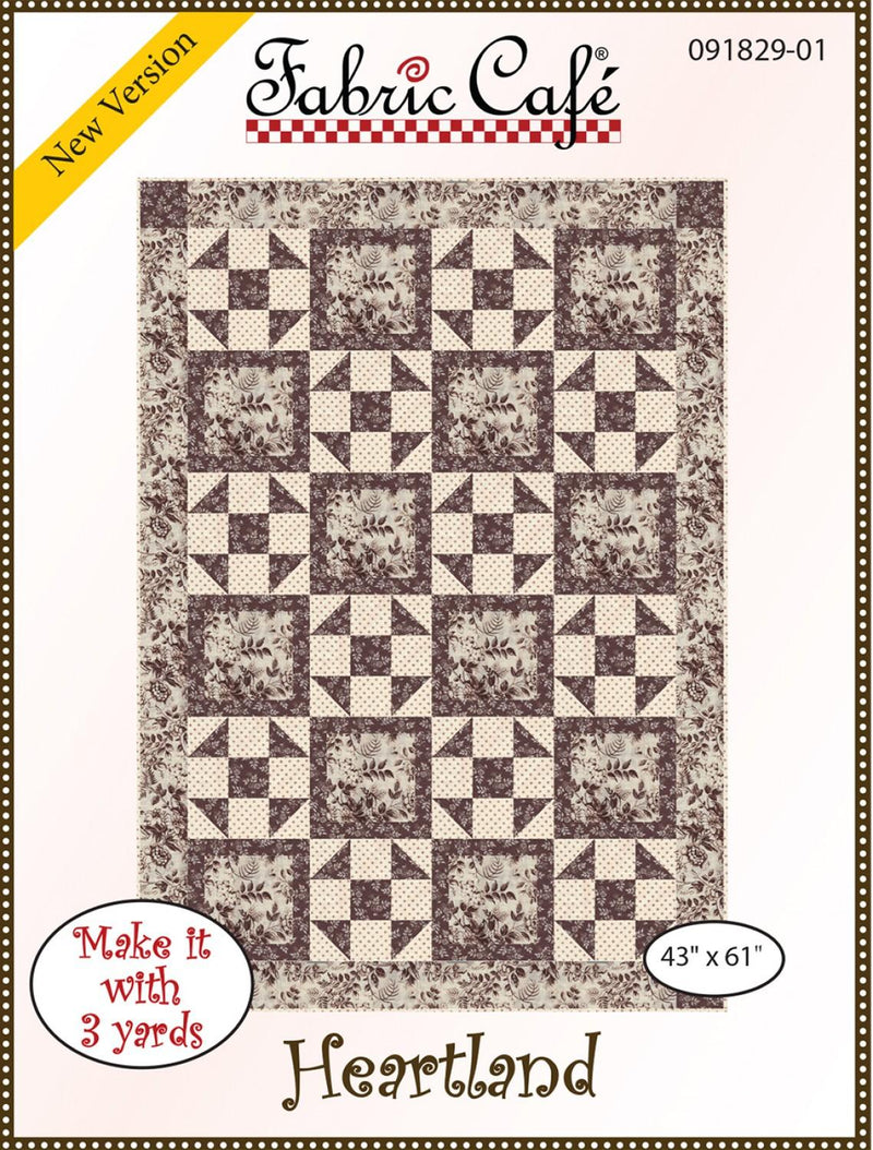 Heartland Quilt Pattern by Fabric Cafe 43" X 61" - 3 yard quilts - 091829-6