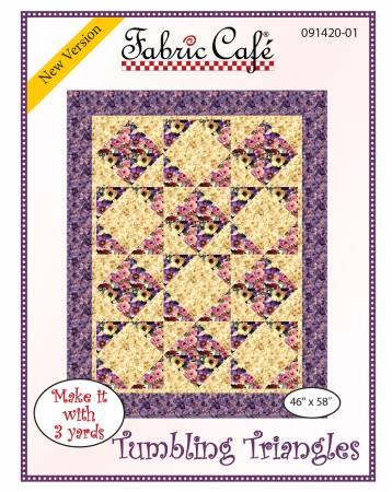 Tumbling Triangles Pattern - Fabric Cafe - 3 yard quilts - 091420