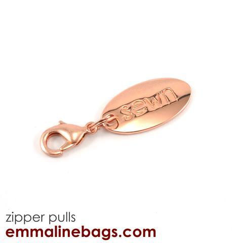 Zipper Pull "Sewn"- Copper Finish - Emmaline Bags