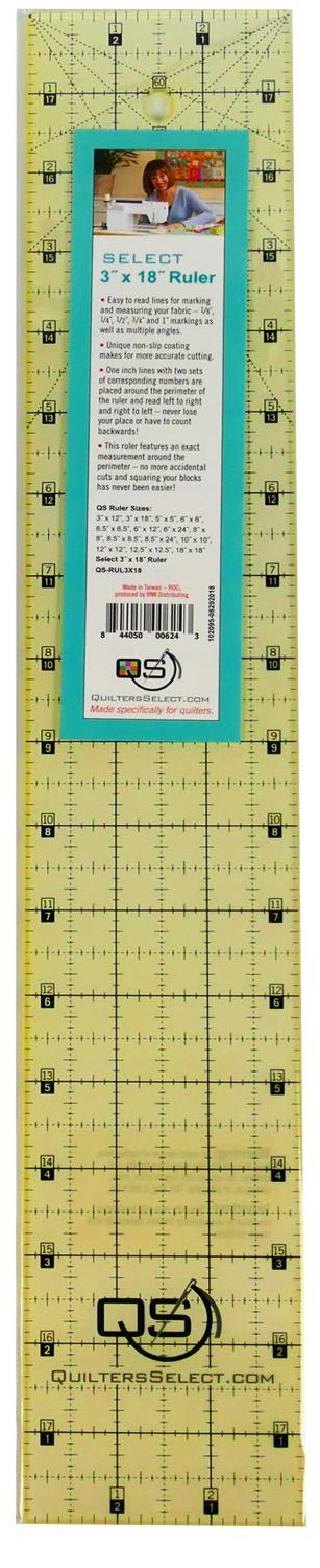3 X 18" Ruler by Quilters Select - QS-RUL3X18