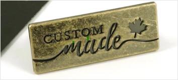 Bag Label "Custom Made" - Antique Brass