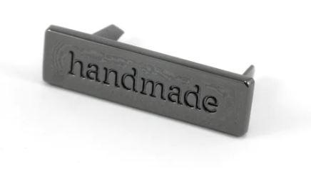 Bag Label "Handmade" by Emmaline Bags - Gunmetal BB-LABEL10mm-GM/1