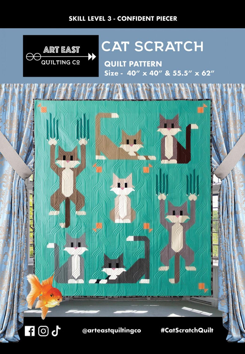 Cat Scratch Quilt Pattern by Art East Quilting Co - 32 pgs