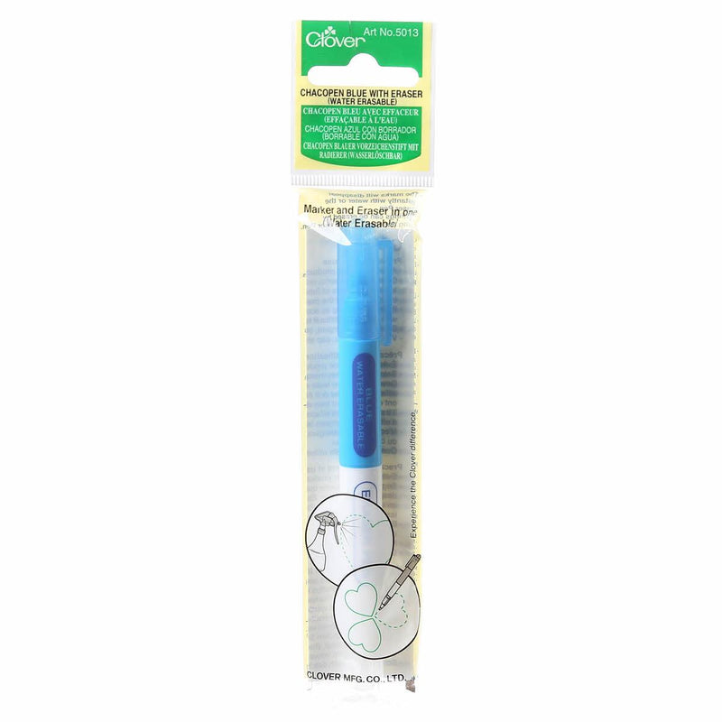 Chaco Pen Blue w/Eraser - Water Soluble - by Clover