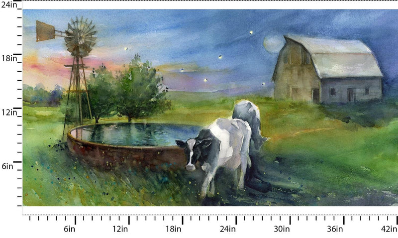Country Living by John Keeling for 3 Wishes - 24" Night On The Farm Panel 21684-PNL