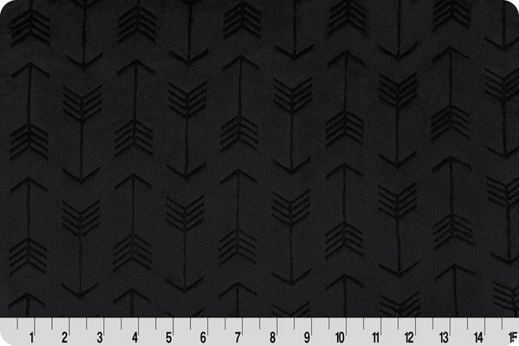 Embossed Arrows Cuddle Minky from Shannon Fabrics - 58/60" - Black EMBARROWBLK