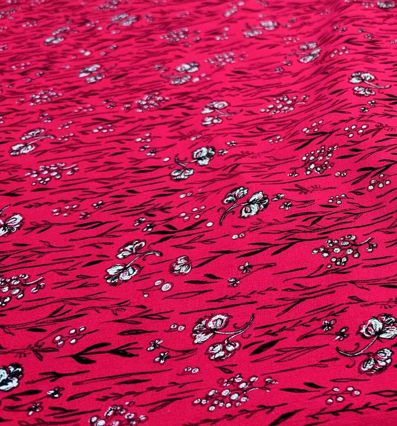 Fields in Bloom LINEN by Kaufman - AMF-74888-3 Red
