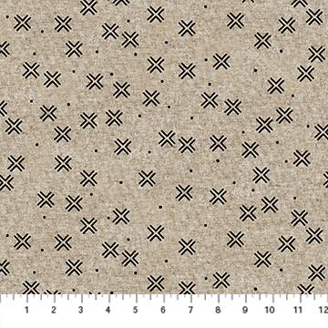 Harmony Linen by Figo - Black Crosses CL90305-98