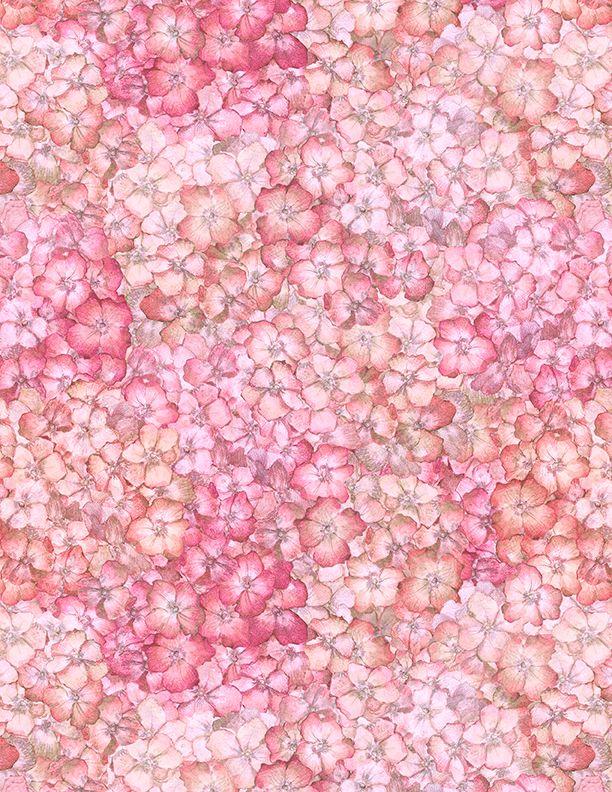 Hydrangea Mist by Wilmington - Packed Hydrangeas Pink - 3023-39820-333