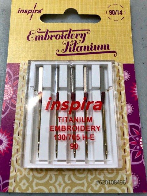 Inspira Titanium Embroidery Needles - 90/14 (5pc) 620108496