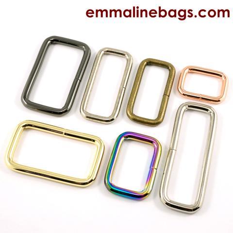 Rectangular Rings 1"- 4PACK-  Gold Finish- Emmaline Bags
