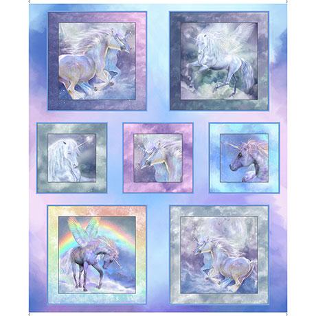 Unicorn Mystique Panel by QT Fabrics - (7 images per panel) 29210-X
