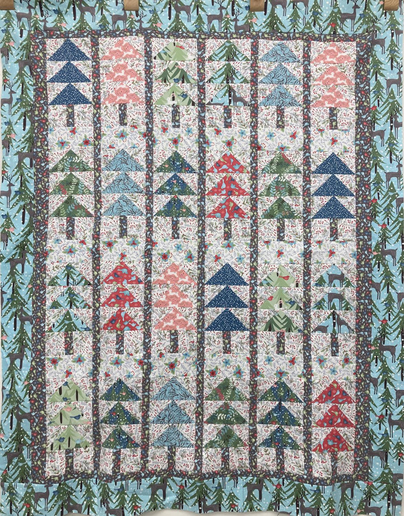 Whispering Pines Flannel Quilt (TOP w/ BINDING) - 53" x 67"