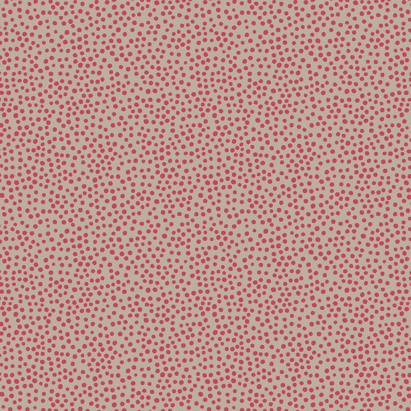 Winter in Bluebell Wood FLANNEL by Lewis &  Irene - Dots Red on Beige F46-3