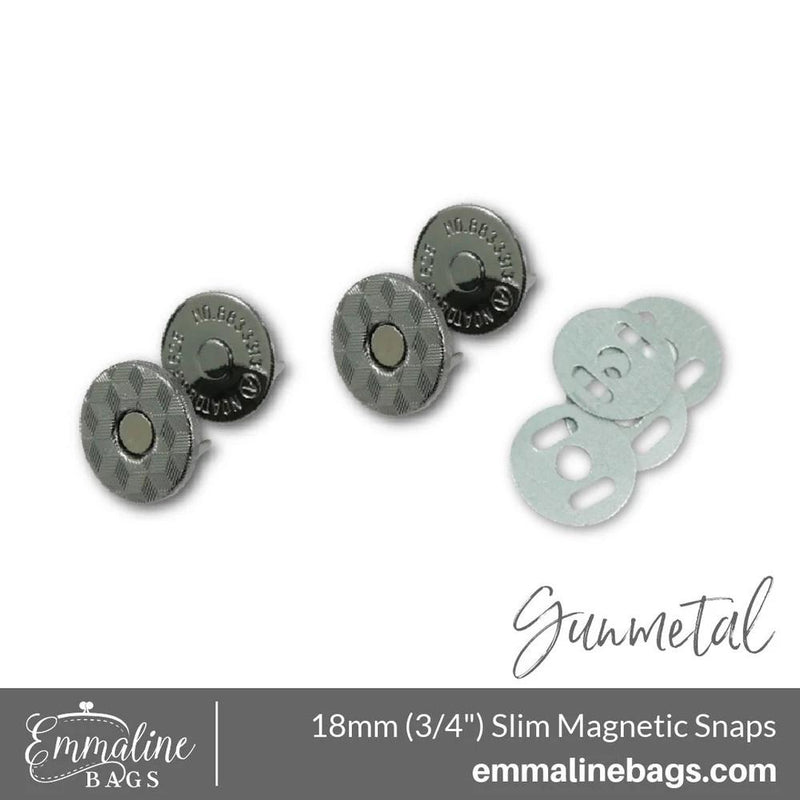 3/4" Magnetic Snaps- Gunmetal - Emmaline Bags EBMAG-18-GM