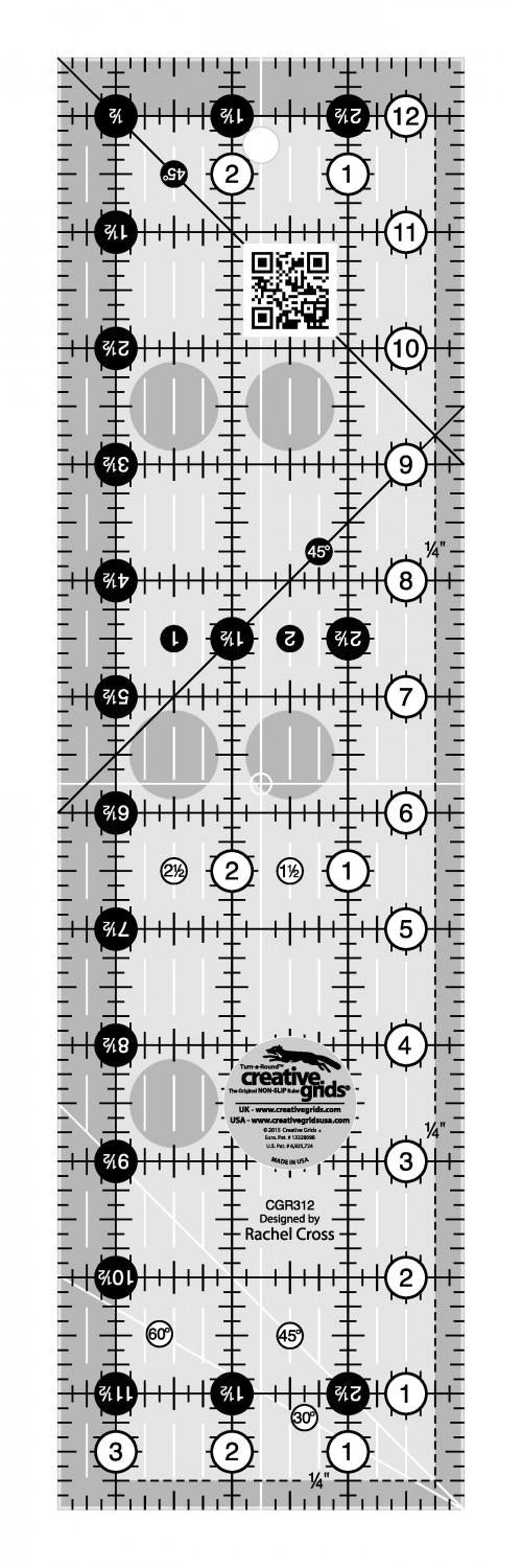 3.5" x 12.5"  Ruler - Creative Grids - CGR312