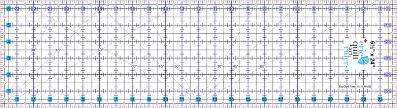 6.5"  X 24" Non Slip Quilting Ruler by Erie Quilt Art Rulers