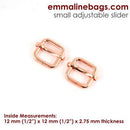 Adjustable Sliders 1/2"- 2PACK- Copper - Emmaline Bags