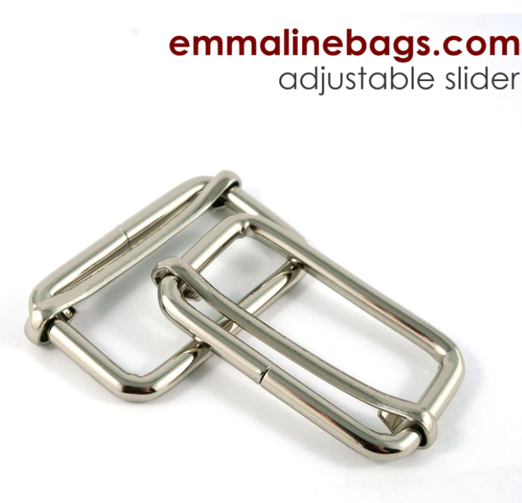 Adjustable Sliders 1.5"- 2PACK - Nickel - Emmaline Bags - EBSLD-38-NL