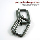 Adjustable Sliders 1" - 2 PACK Gunmetal - Emmaline Bags - EBSLD-25-GM