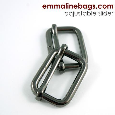 Adjustable Sliders 1" - 2 PACK Gunmetal - Emmaline Bags - EBSLD-25-GM