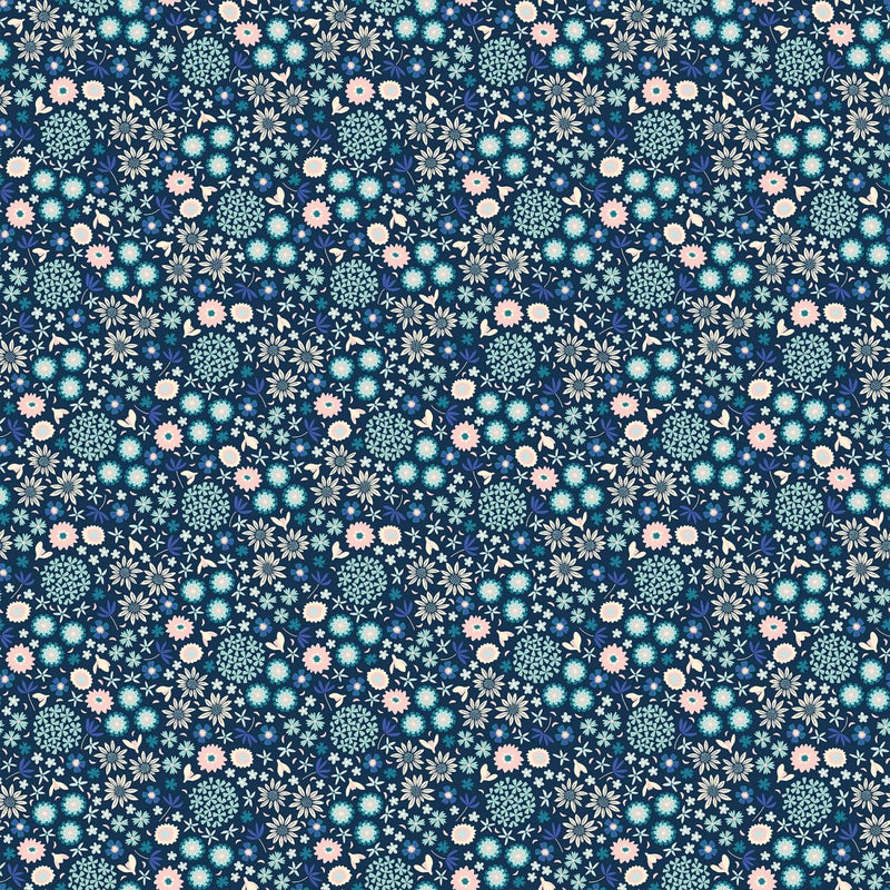 Arcadia by Figo - Multi Flowers Navy 90493-49