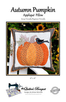 Autumn Pumpkin Pillow PATTERN - 18" X 18"  by Quilter's Bouquet