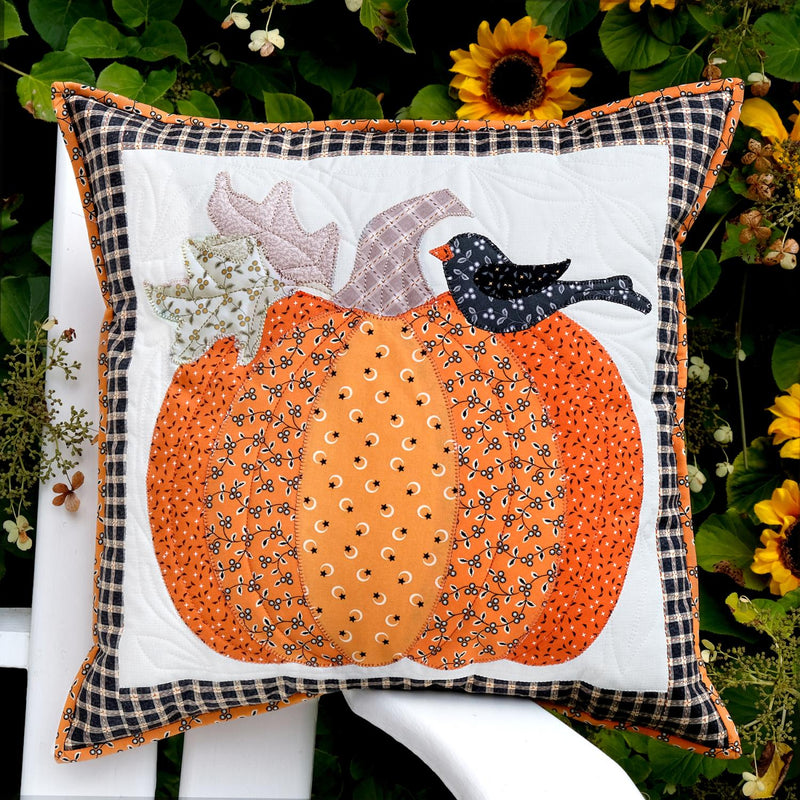 Autumn Pumpkin Pillow Quilt KIT - 18" X 18" (includes binding)