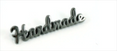 Bag Label "Handmade" in Script -  Gunmetal Finish - Emmaline Bags