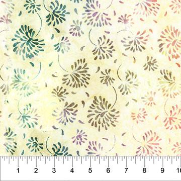 Banyan Batiks - Fragrant for Northcott - 83130-12 Ivory Pressed Flowers