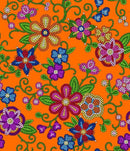 Beaded Floral by QT Fabrics - Flowers on Orange 000EY01 Orange