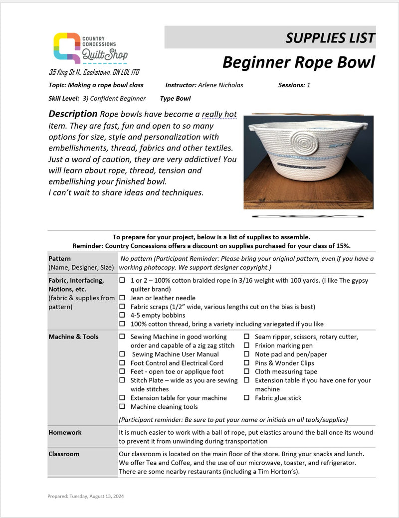 Beginner Rope Bowl (December 07, 2024)