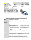 Beginner Tote Making - 3 Times the Fun - (Friday November 6, 2026)
