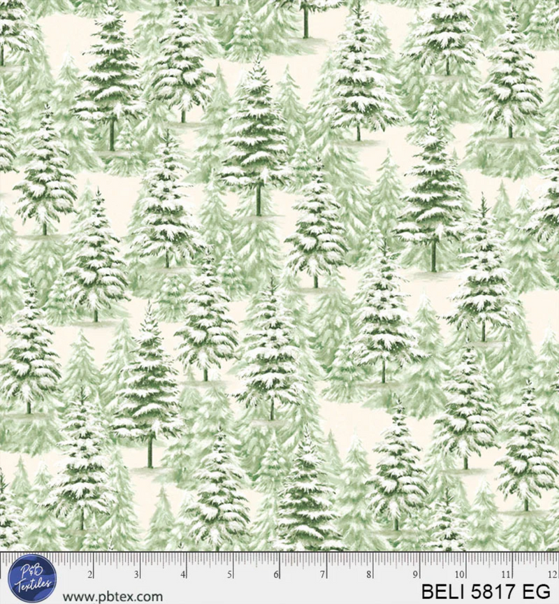 Believe - P&B Textiles - Packed Trees Green - 5817 EG