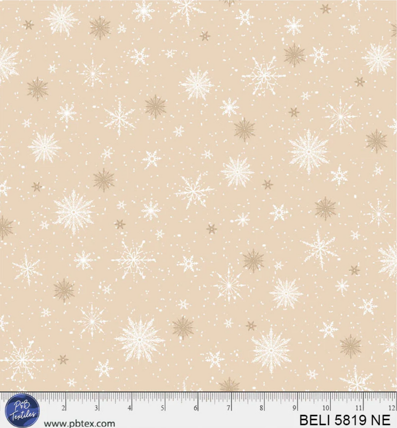 Believe - P&B Textiles - Snowflake Allover Beige - 5819 NE