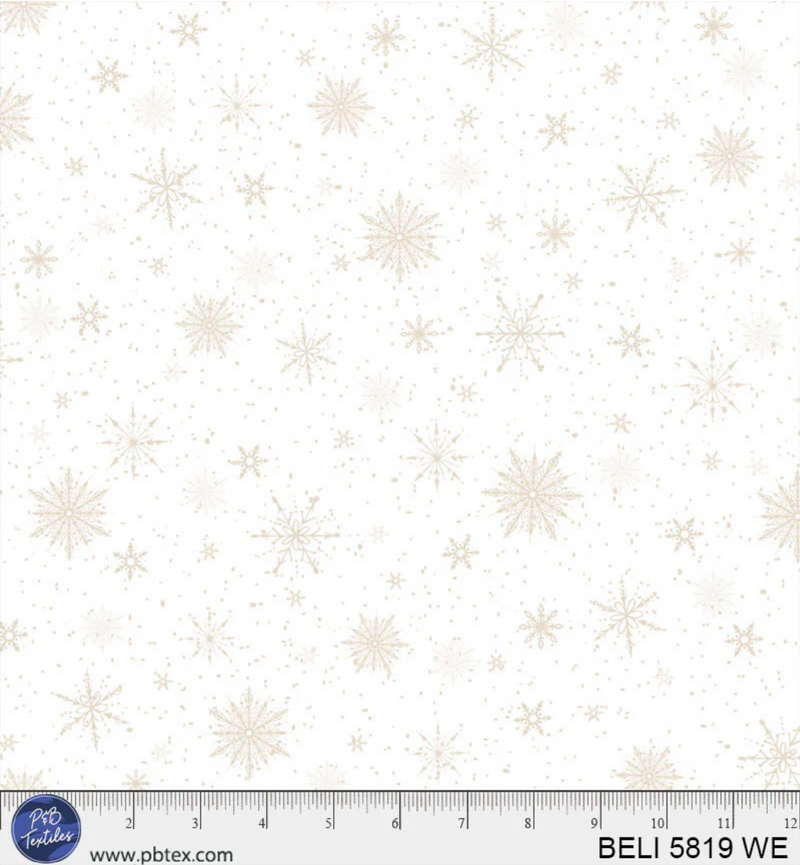 Believe - P&B Textiles - Snowflake Allover White - 5819 WE