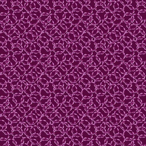 Believe in Unicorns by Benartex - Interlocking Rings Dk Magenta 10392-28B