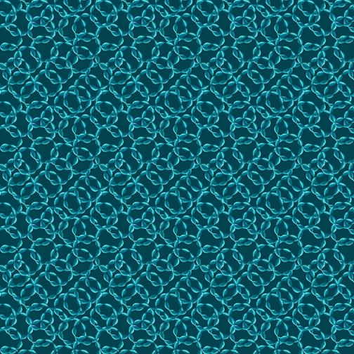 Believe in Unicorns by Benartex - Interlocking Rings Dk Teal 10392-88B