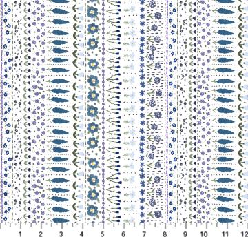 Birdwatch by Figo - Floral Stripe White 90441-10