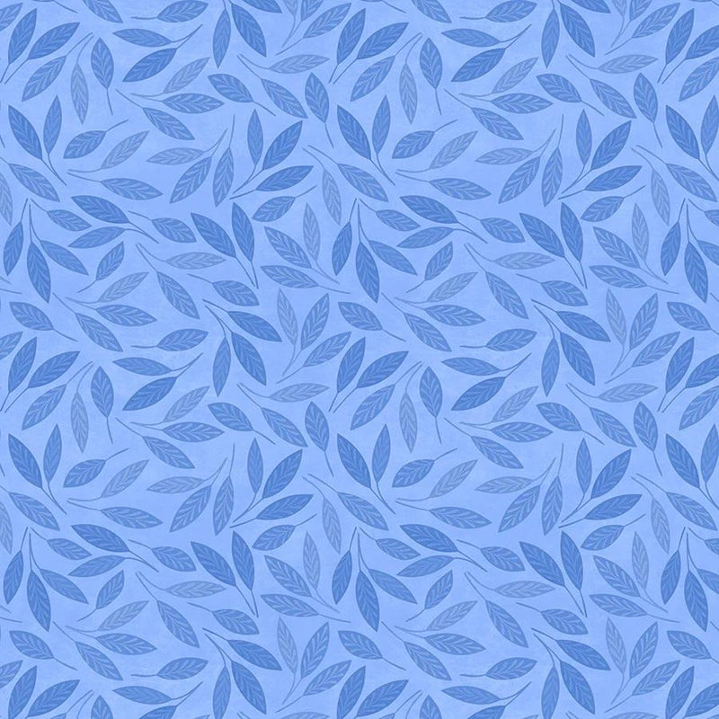 Blooming Blue by Wilmington - Blue Leaf Toss Medium 27694-440