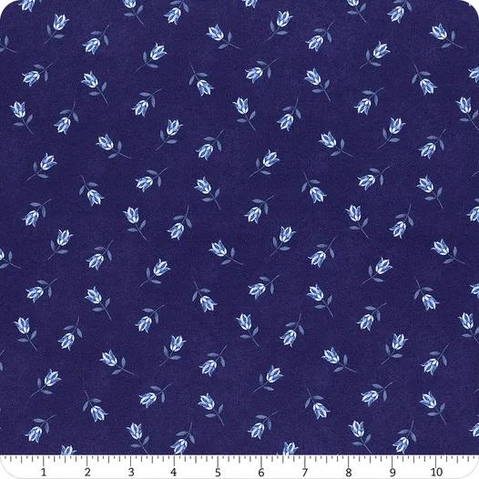 Blooming Blue by Wilmington - Navy Blue Tulip Toss 27693-464