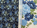 Blueprint Pillowcase KIT - Fabric for body, band & cuff with pattern