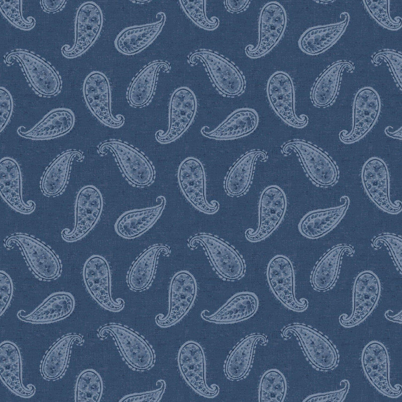 Bohemian Blue by Wilmington Prints - Blue Tonal Paisley 17756-444