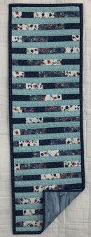 Bright & Blue Tablerunner QUILT (FINISHED) - 12" x 40"