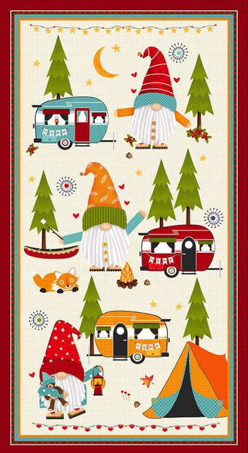 Camping Gnomes - PANEL - Studio E - 24" - Off-White 8258P-33