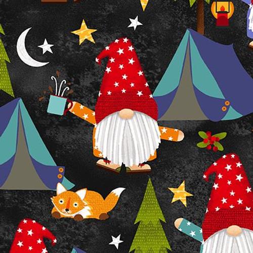 Camping Gnomes by Studio E - Camping Gnomes Charcoal 8250-99