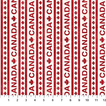 Canadian Classics 3 - Northcott - Canada Stripe Cream Red - 28781-11