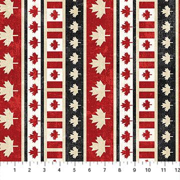 Canadian Classics 3 - Northcott - Leaf Stripe Red - 28782-24