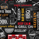 Chillin & Grillin for Benartex by Kanvas Studio 14353-08 Grillin Time Words Charcoal