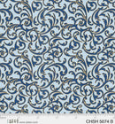 Christmas Shimmer for P&B Textiles - Swirls on Lt Blue 5074 B